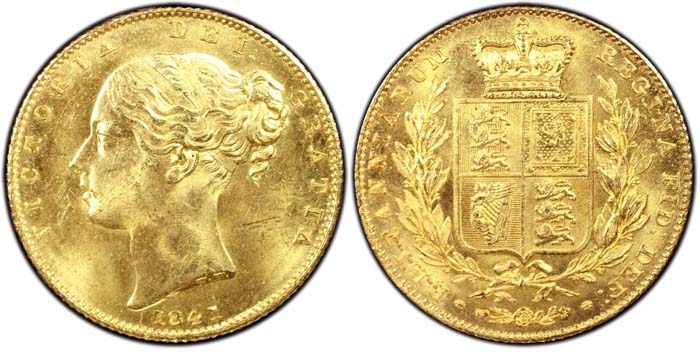 1841 Great Britain Sovereign MS65